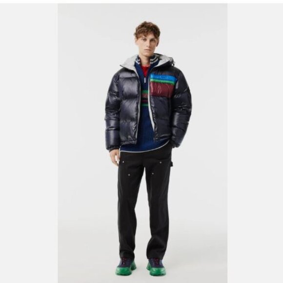 Lacoste Reversible Colorblock Accent Down Jacket Men's Size M/52 $450 Puffer - Picture 6 of 15